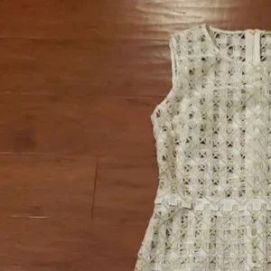 Elie Tahari Rosaleen Embroidered Sheath Dress Metallic Gold Size 4 NWT/NEW Elie